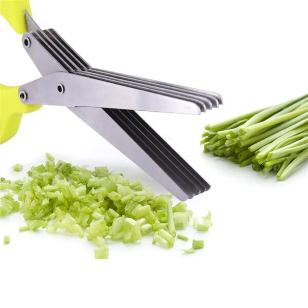 Multifunctional Multi-layer Green Onion Scissors Stainless Steel Onion Cutting Knife Herb Seaweed Spice Scissors Kitchen Scissor Kitchen Gadgets – Image 8