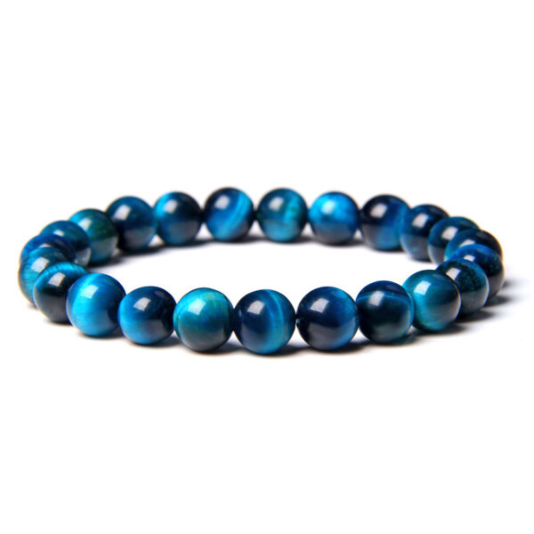 Tiger Eye Stone Bracelet Single Circle Lapis Lazuli Bracelet Beaded – Image 2