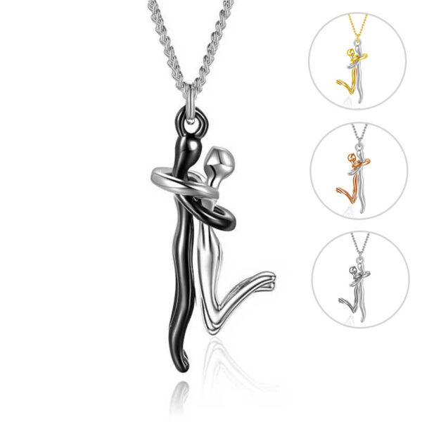 18K Love Hug Necklace Couple Anniversary Valentine's Day Gift Fashion Simple Temperament Clavicle Chain Pendant Necklace – Image 5
