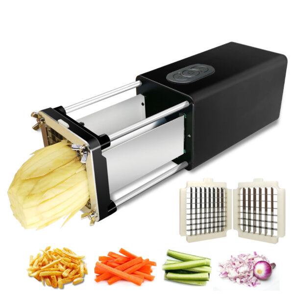 Kitchen Gadget Electric French Fry Cutter With Blades Stainless Steel Vegetable Potato Carrot For Commercial Household – Image 8