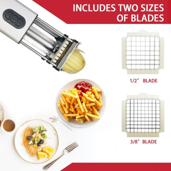 Kitchen Gadget Electric French Fry Cutter With Blades Stainless Steel Vegetable Potato Carrot For Commercial Household – Image 2