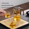 One Click Magnetic Teapot Separation Filtration Glass Tea Pot Wood Handle Tea Water Separation Inner Container Teapot – Image 7