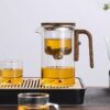 One Click Magnetic Teapot Separation Filtration Glass Tea Pot Wood Handle Tea Water Separation Inner Container Teapot – Image 5