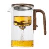 One Click Magnetic Teapot Separation Filtration Glass Tea Pot Wood Handle Tea Water Separation Inner Container Teapot – Image 4