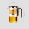 One Click Magnetic Teapot Separation Filtration Glass Tea Pot Wood Handle Tea Water Separation Inner Container Teapot – Image 8