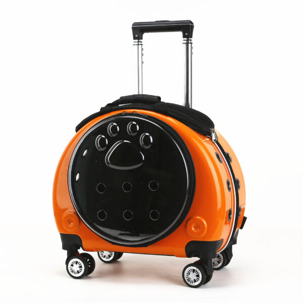 Small Pet Trolley Bag Portable Dog Diaper Bag Transparent Shoulders Cat Bag Space Capsule – Image 3